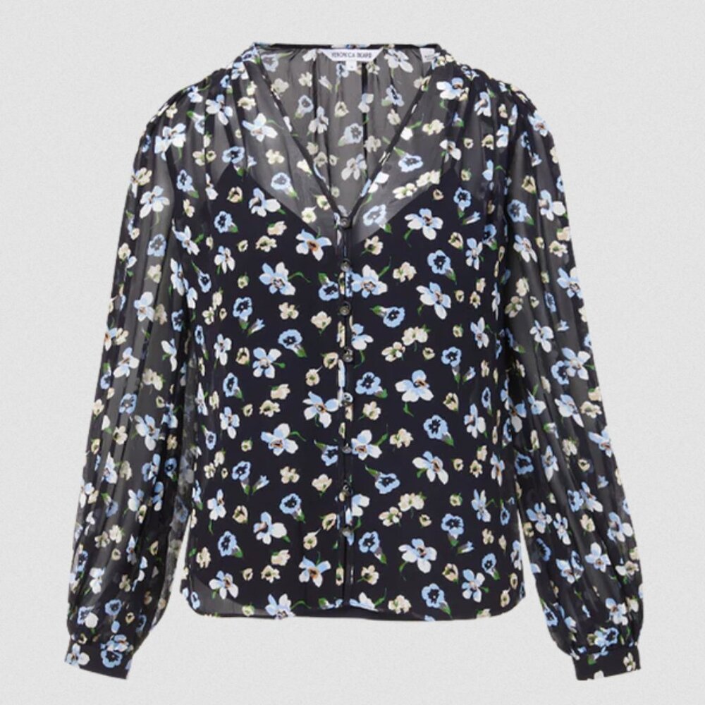 NWT [Veronica Beard] Alec Floral Top Size 10